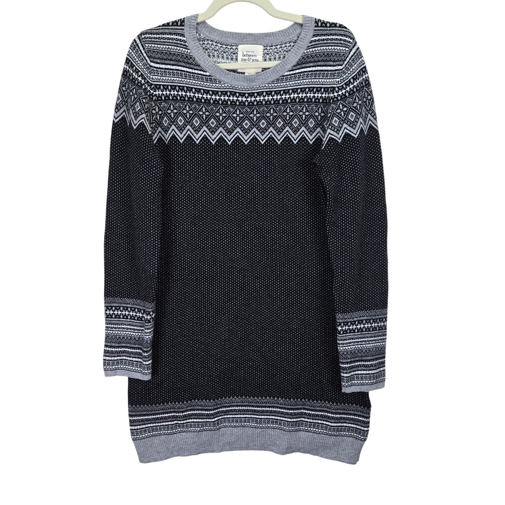 Anthropologie Between Me & You Sweater Dress Large Fair Isle‎ dots Wool Scandi